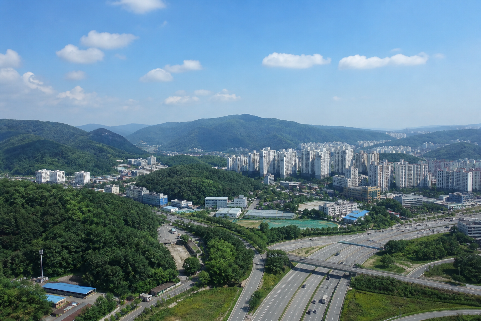 경기 도시와 녹지 전경